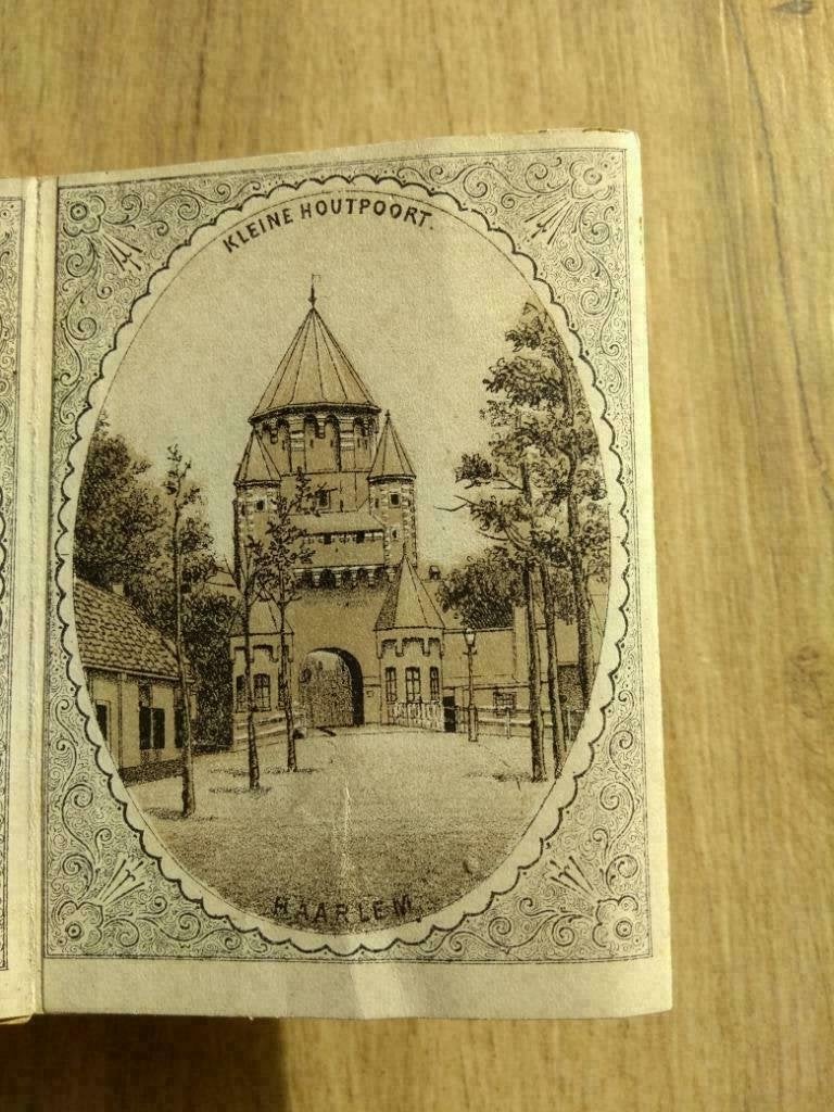 08 / Haarlem de Kleine Houtpoort kleine Litho 1875 zeldzaam, Ophalen of Verzenden