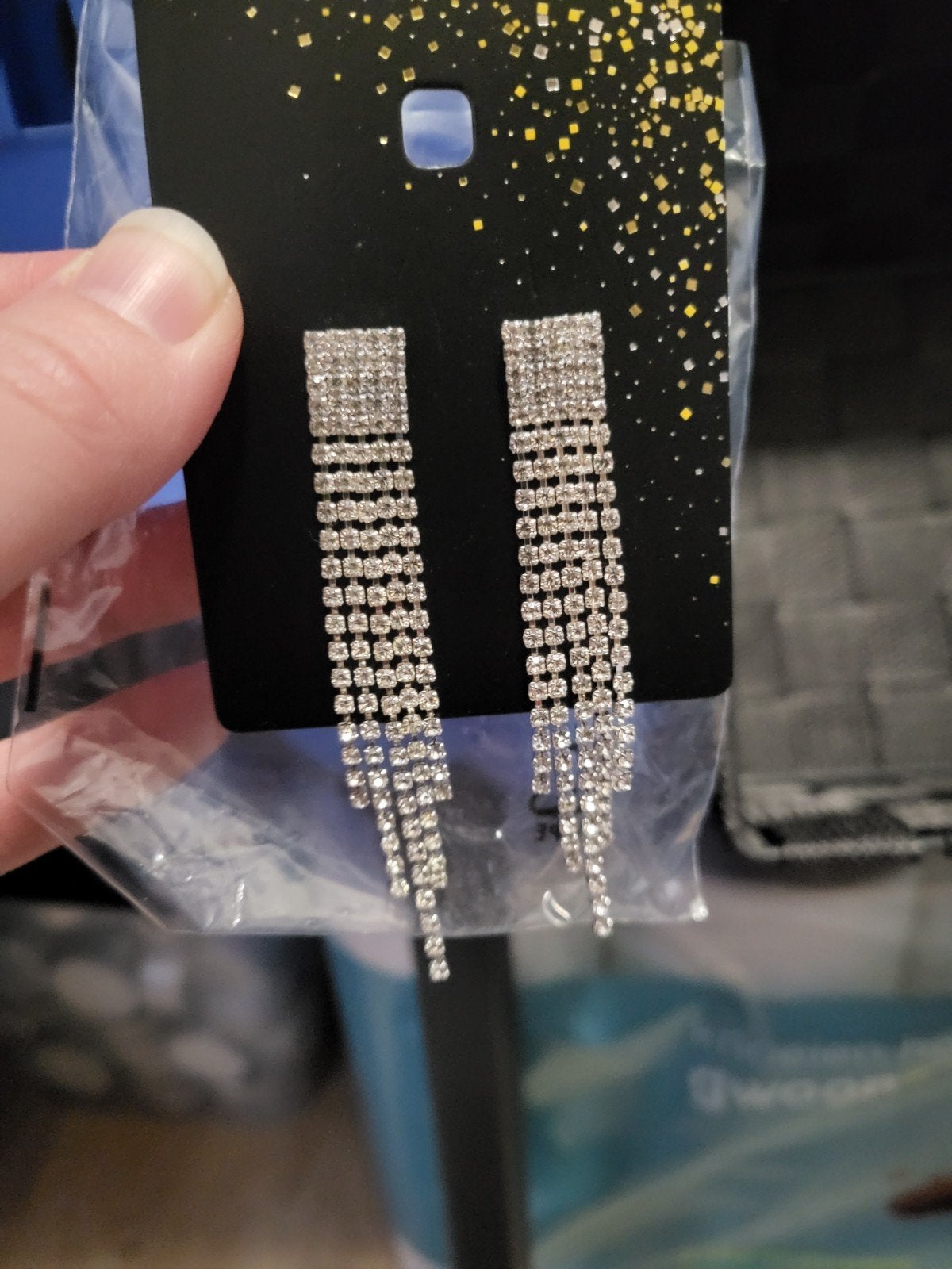 Nieuwe oorbellen strass stenen hangers zilver, Ophalen of Verzenden, Nieuw, Zilver, Overige materialen