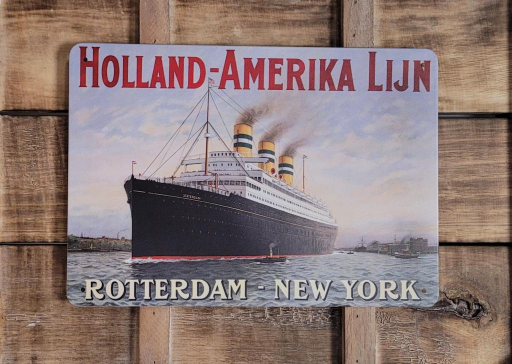 Holland Amerika lijn Rotterdam reclamebord van metaal deco, Verzamelen, Merken en Reclamevoorwerpen, Reclamebord, Info@deconoord.nl