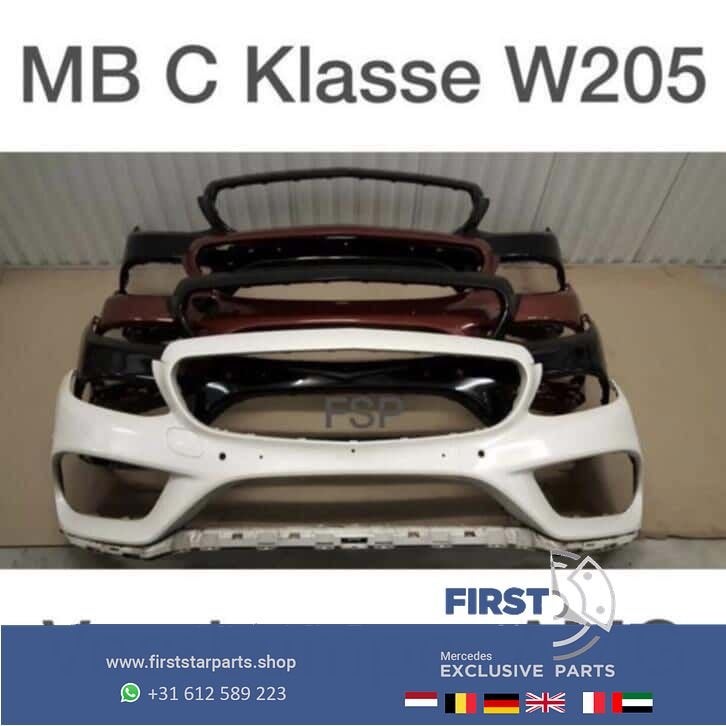 W205 AMG Voorbumper Mercedes C Klasse 2014- 2018 bumper PDC, Gebruikt, -, Voor, Ophalen of Verzenden