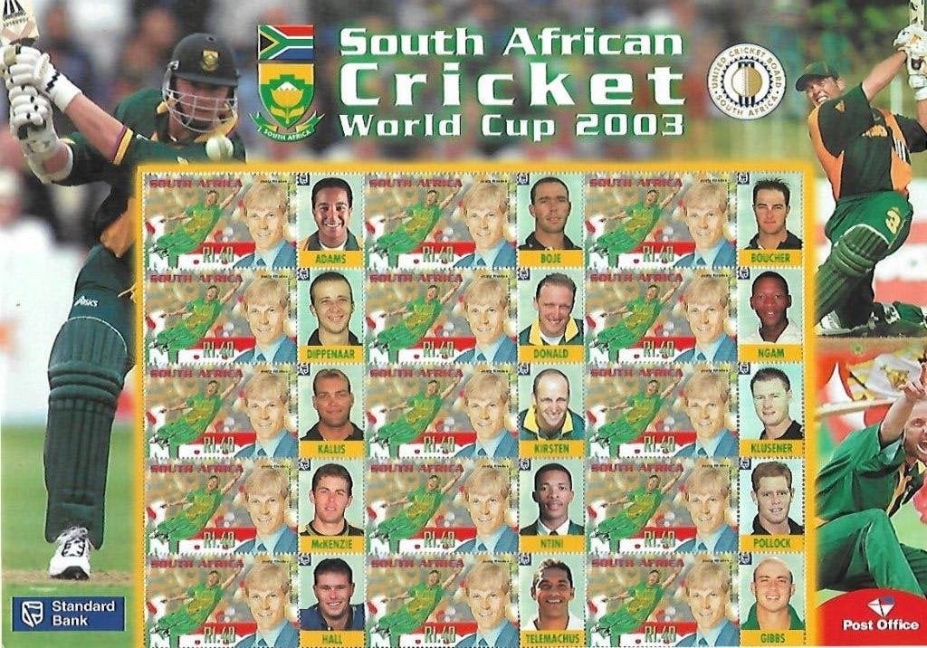 ZUID-AFRIKA Vel Spelers Zuid-Afrika World Cup Cricket 2003, Verzenden, Postfris, Sport