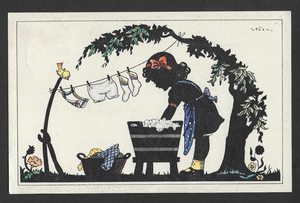Artist Signed:  Steen Kind met wastobbe, Ophalen of Verzenden, 1940 tot 1960, Gelopen, Kinderen