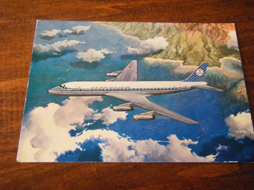 J41 - KLM - Douglas DC-8 - Mooi/Oud, Verzamelen, Ophalen of Verzenden, 1940 tot 1960, Noord-Holland