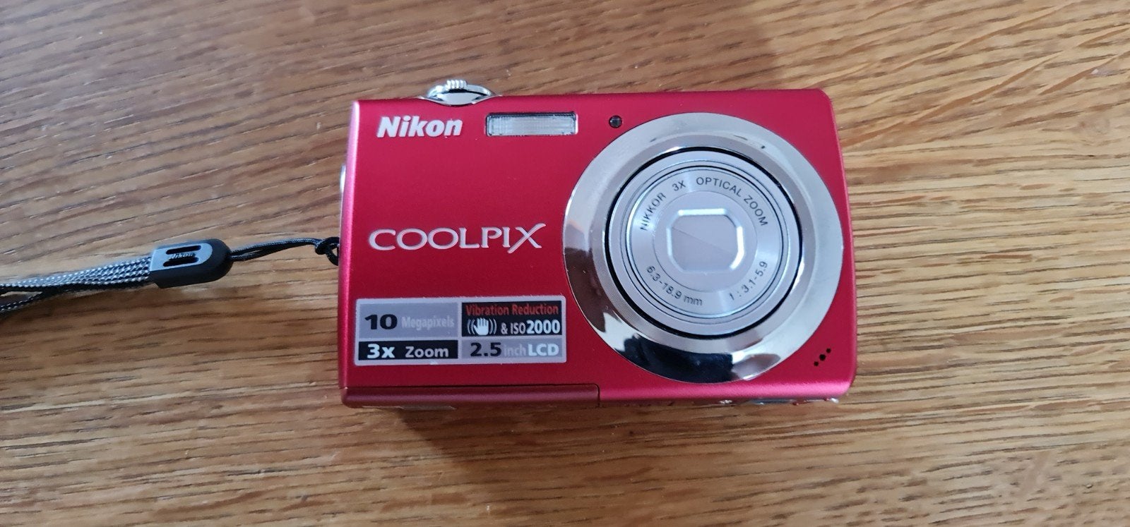 Nikon Coolpix S220 Compactcamera Rood - Compleet Pakket, Audio, Tv en Foto, Fotocamera's Digitaal, Ingebouwde flitser, Ophalen of Verzenden