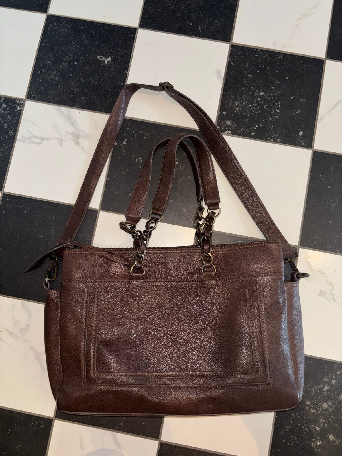 Nieuwe Cowboysbag Leren Laptoptas - Bruin, Ophalen of Verzenden, Nieuw, Bruin, Overige typen