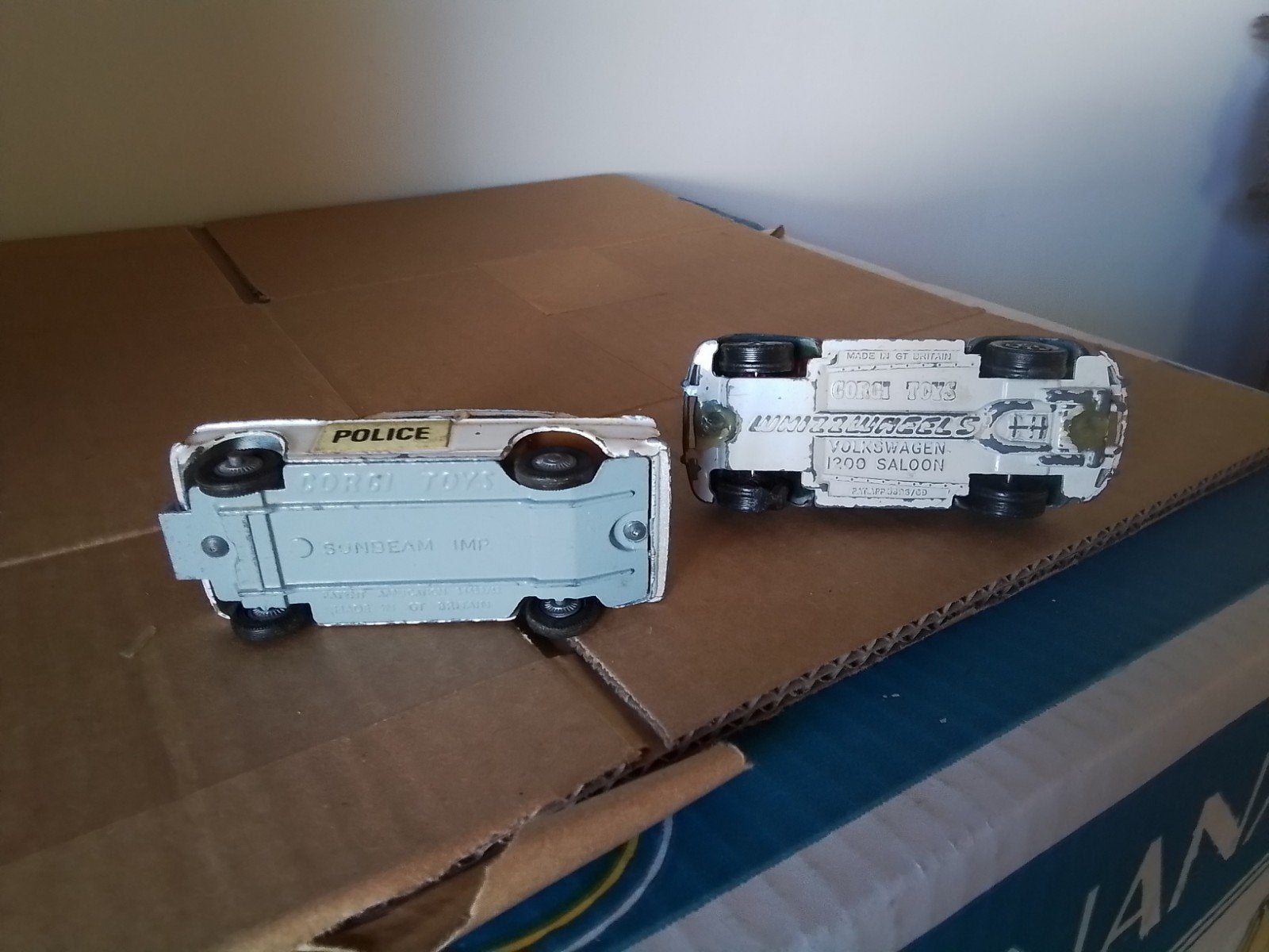 Vintage Corgi Toys: Politieauto en Volkswagen Kever, Ophalen of Verzenden, Gebruikt, Auto