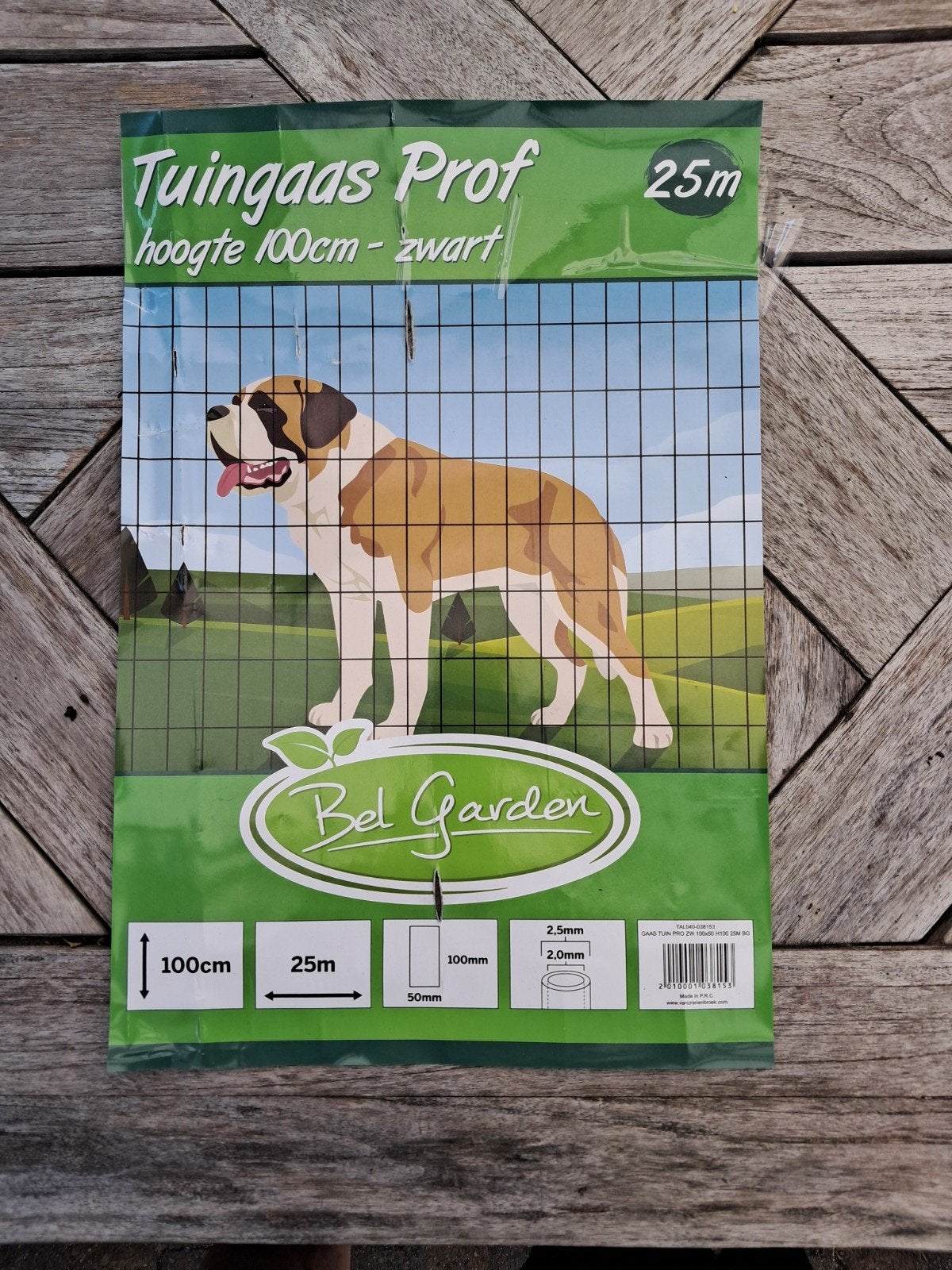 Tuingaas Prof Zwart 2x4,75m - 100cm hoog, Tuin en Terras, Ophalen, Nieuw, Minder dan 10 meter