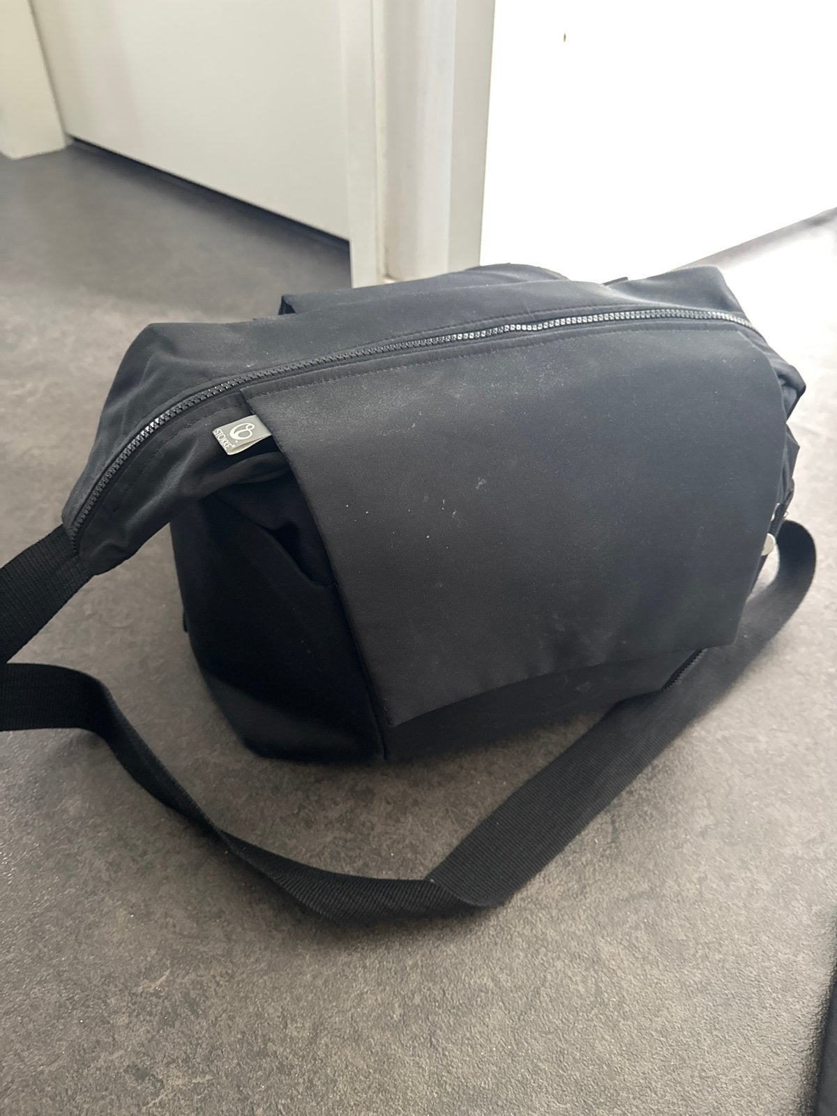 Stokke luiertas/verzorgingstas zwart, Verzorgingstas, Zwart, Ophalen of Verzenden, Zo goed als nieuw