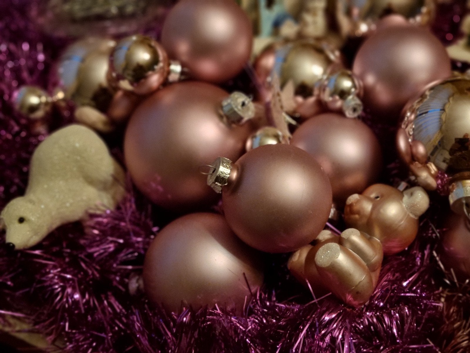 ROZE KERSTBOOM VERSIERING, Ophalen of Verzenden, Zo goed als nieuw