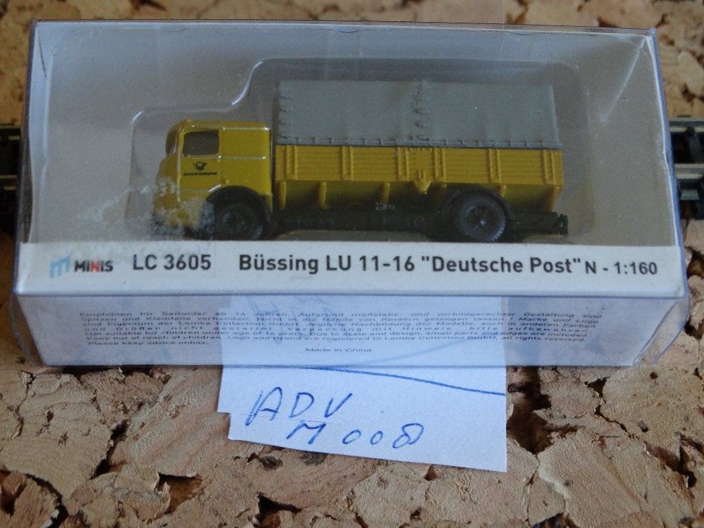 N-Spoor:set M008: MINIS BUSSING LU 11-16 DEUTSCHE POST, OVP., Hobby en Vrije tijd, Overige merken, Locomotief, Gelijkstroom of Wisselstroom