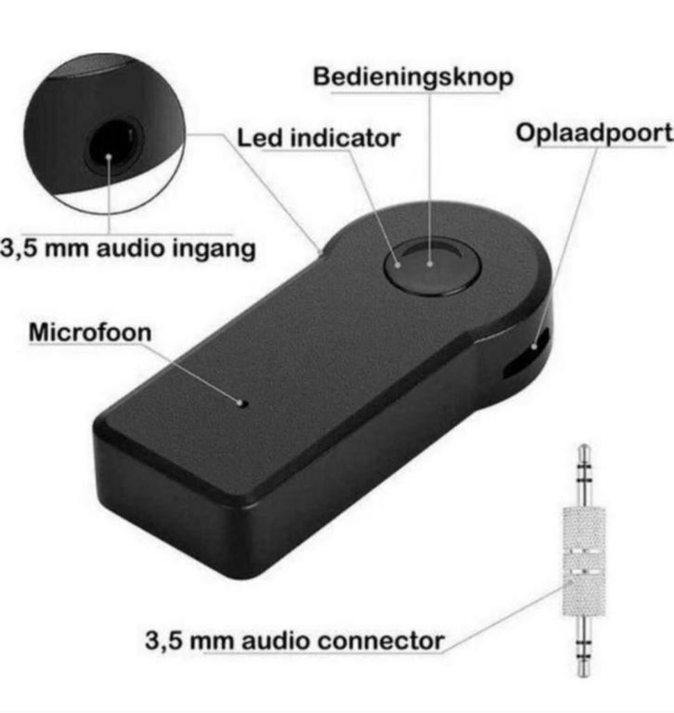 Draadloze Bluetooth Auto Ontvanger Receiver Audio Muziek AUX, Nieuw, Ophalen of Verzenden, H, H