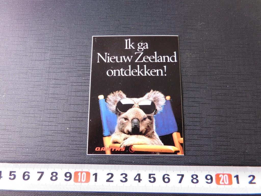 sticker Ik ga Nieuw Zeeland ontdekken !   QANTAS, Ophalen, Zo goed als nieuw