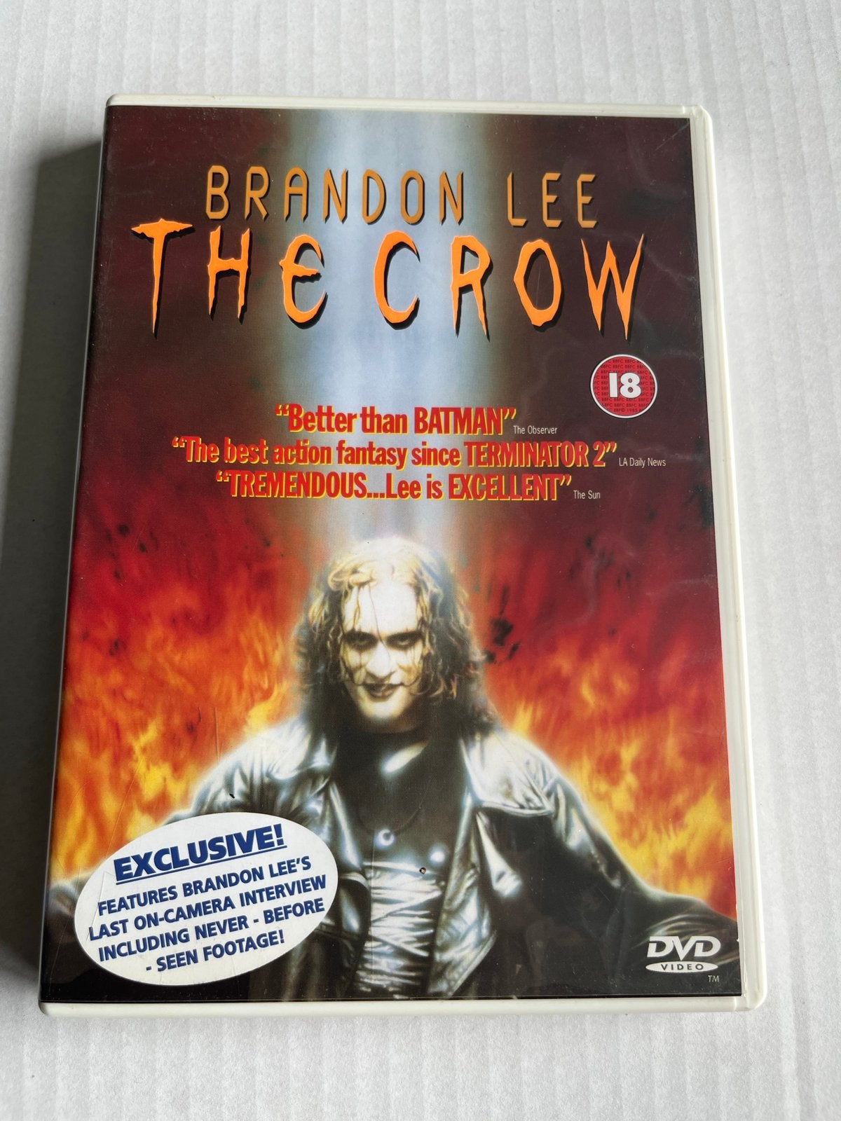 The Crow DVD - Brandon Lee, Ophalen of Verzenden, Gebruikt, Actiethriller