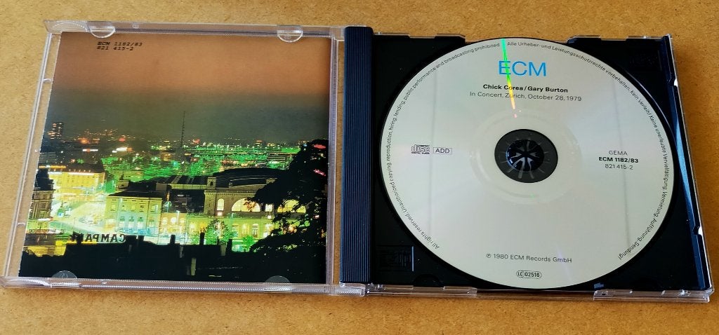 Chick Corea and Gary Burton - In Concert Zurich 1979 CD ECM, Ophalen of Verzenden, Zo goed als nieuw, Jazz