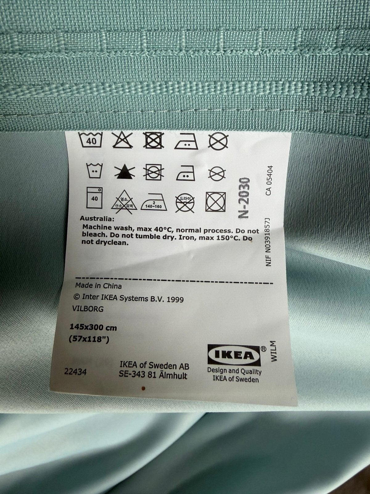 Twee paar IKEA Vilborg gordijnen 145x300 GROEN, Huis en Inrichting, Gebruikt, 100 tot 150 cm, 200 cm of meer, Ophalen of Verzenden