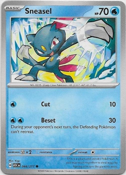 Ascended Heroes,  Sneasel [common] 44/217, Verzenden, Nieuw, Losse kaart