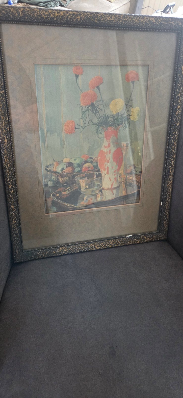 Stilleven met bloemen en fruit, gesigneerd W. Gasteiger, Antiek en Kunst, Kunst | Schilderijen | Klassiek, Ophalen