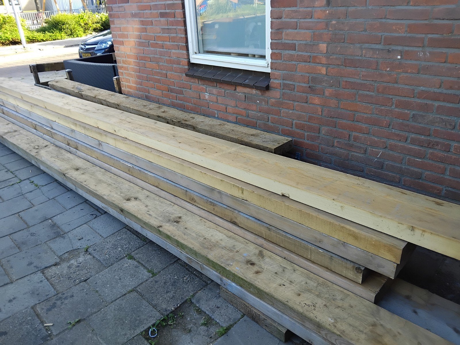 Hout balken gebinten antiek eiken hout, Ophalen, 250 cm of meer, Balken