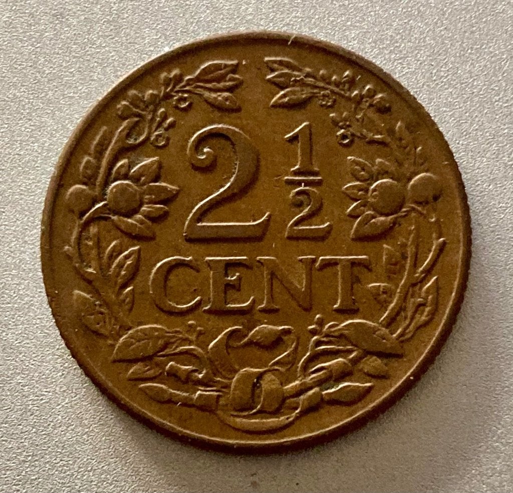2 ½ cent Nederlandse Antillen / Munt van Curaçao 1944, Verzenden, Koningin Wilhelmina, Overige waardes, Losse munt