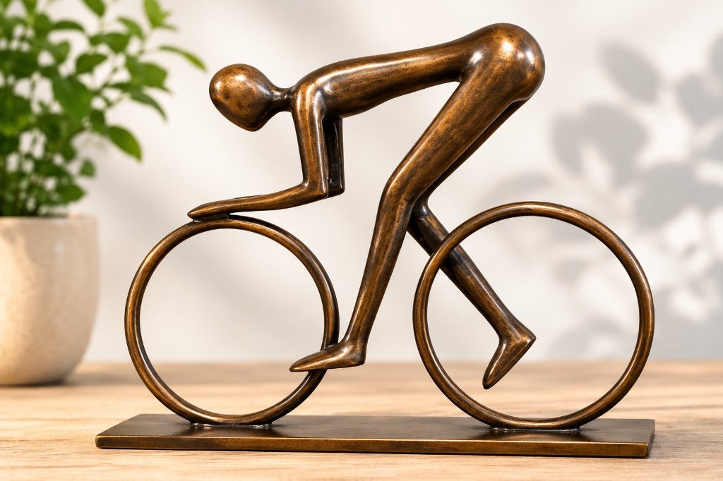 WIELRENNER / BRONZEN BEELD, Ophalen of Verzenden, Brons, Beeld