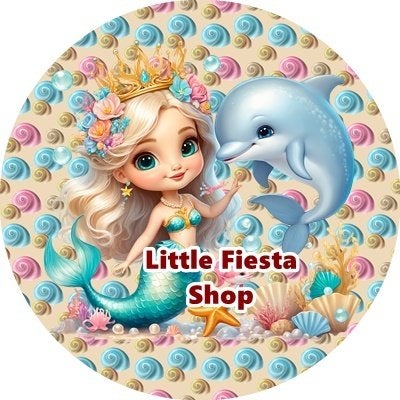 L1604 icing frosting zeemeermin 19cm eetbare taart print top, Ophalen of Verzenden, Nieuw, Taarten, Versiering