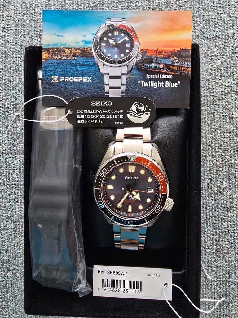 Seiko Prospex SPB097J1 "Twilight Blue" Special Edition, Ophalen, Staal, Polshorloge, Nieuw