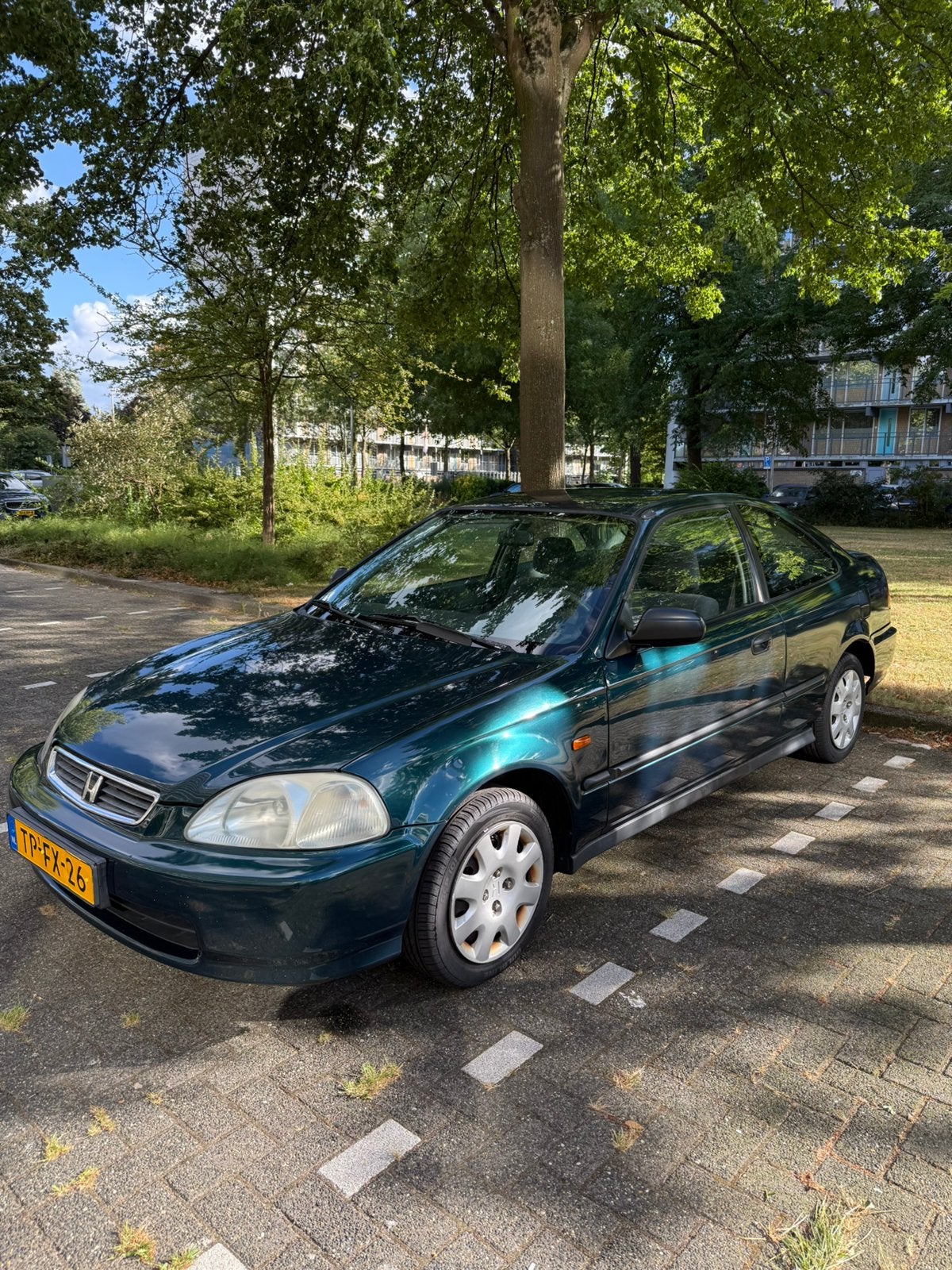 Honda Civic 1.6 I Coupe LS 1998 Groen 1 EIG!, Voorwielaandrijving, Stof, 40 €/maand, 4 cilinders