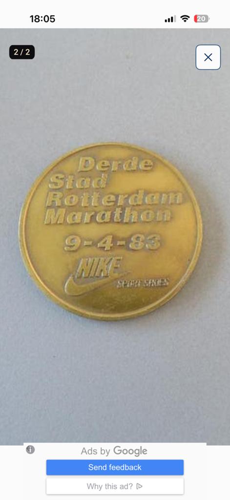Gezocht Rotterdam  marathon 1981-1982, Ophalen of Verzenden, Brons