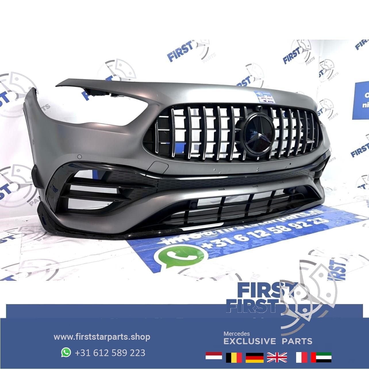 W247 H247 GLA45 AMG AERO VOORBUMPER MAGNO GRIJS + GT GRIL OR, Gebruikt, -, Voor, Ophalen of Verzenden