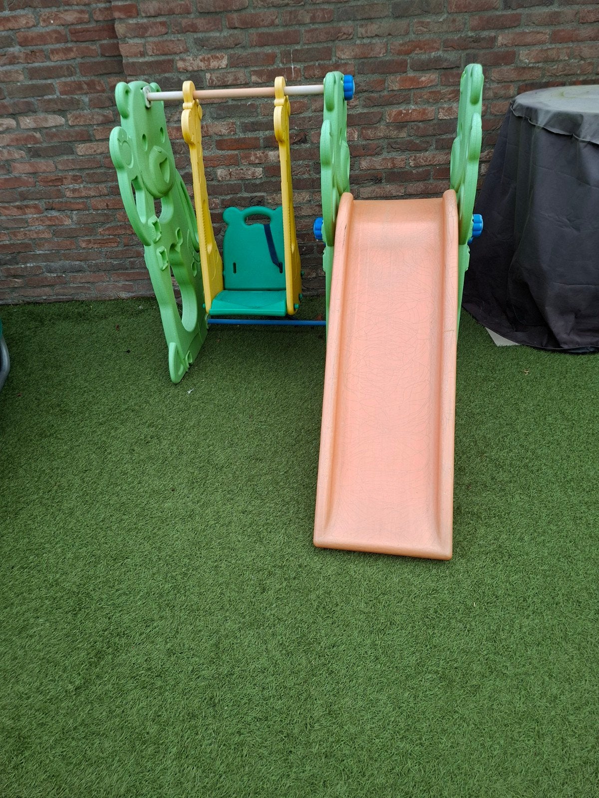 Schommel met glijbaan, Ophalen, Gebruikt, Glijbaan