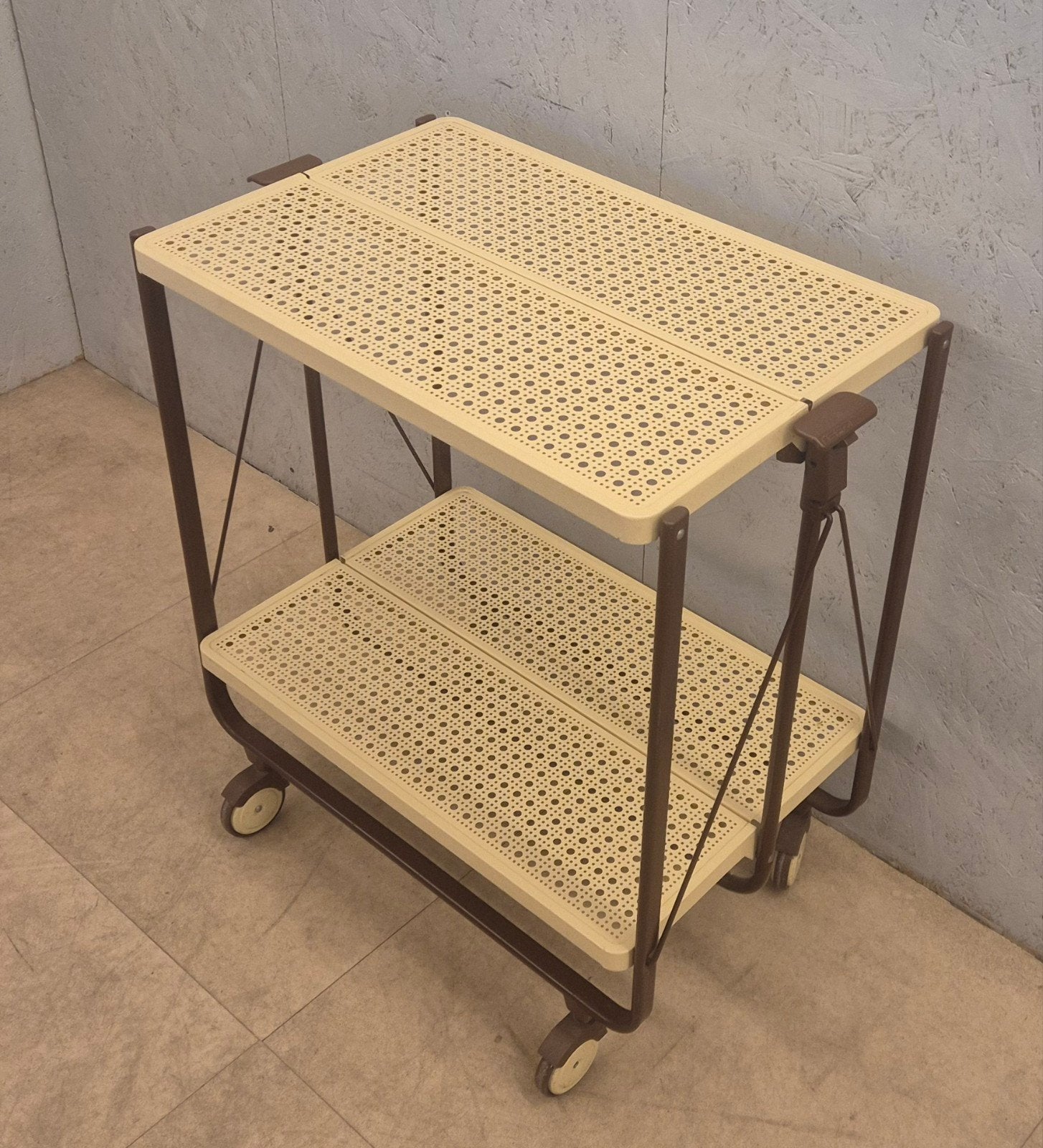 Vintage FRZ inklapbare serveerwagen op wielen – jaren 70, Ophalen, Kunststof, Gebruikt, FRZ