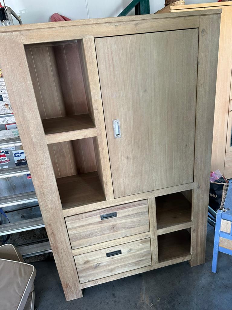 Vitrine kast met opbergkast en lades, Huis en Inrichting, Kasten | Wandmeubels, Ophalen, Zo goed als nieuw, Minder dan 150 cm
