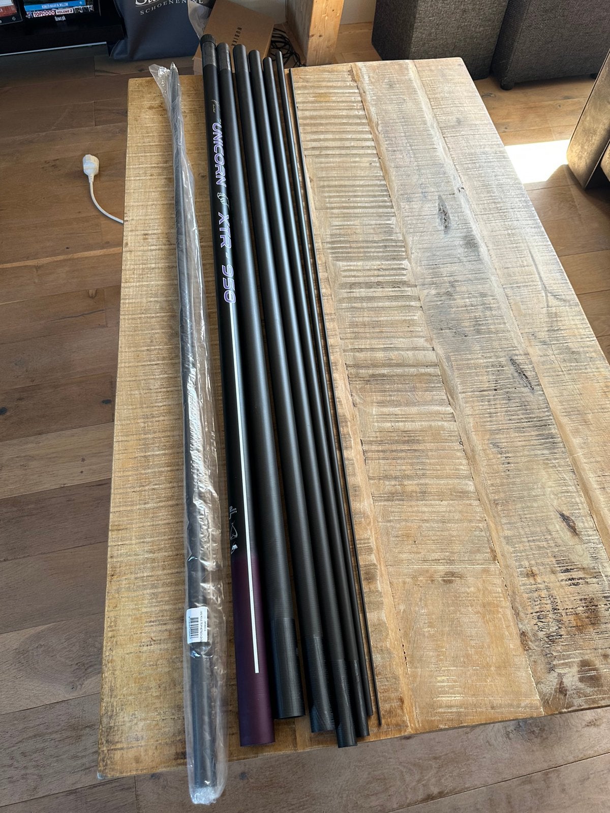 Nieuwe JVS oversteek vaste hengel + extra topset, 9.50m, Watersport en Boten, Hengelsport | Witvissen, Nieuw, Vaste hengel, Ophalen of Verzenden