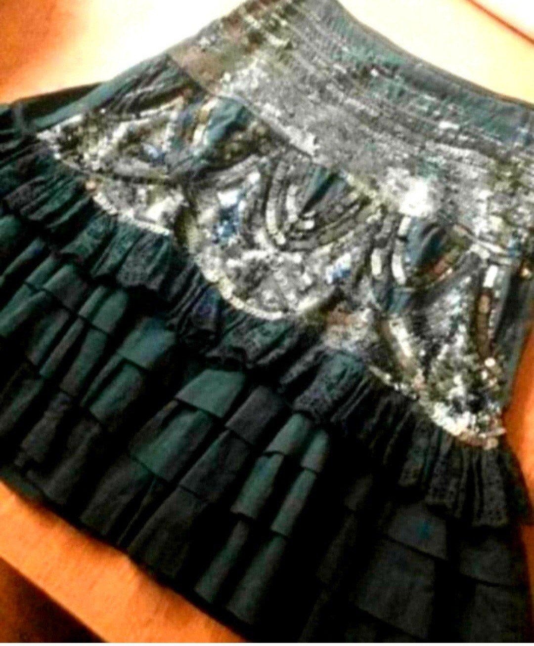 SNOB Italiaanse ibiza rok S pailletten geldrop, Maat 38/40 (M), Zwart, Ophalen of Verzenden, Zo goed als nieuw