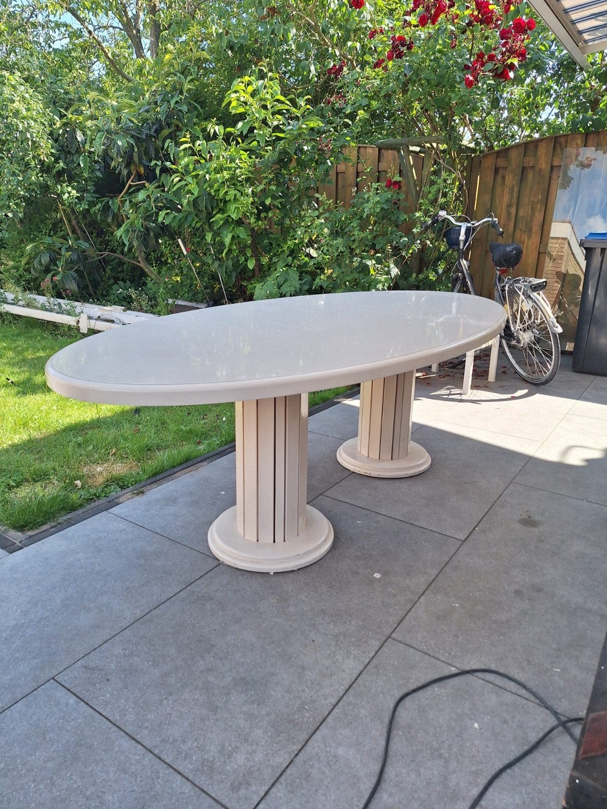 ovale tafel, Tuin en Terras, Ophalen, Rechthoekig