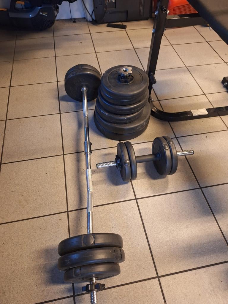 Bankdruk set, Ophalen of Verzenden, Gebruikt, Fitnessbank