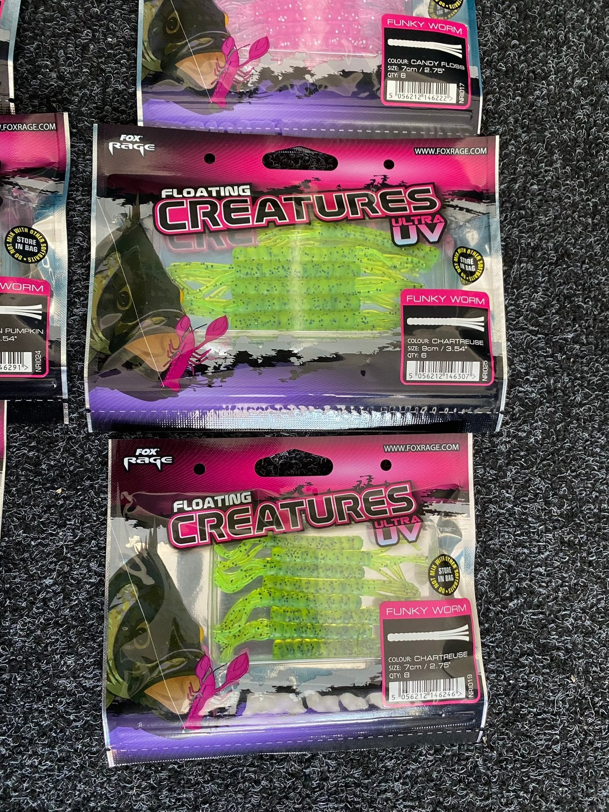 Fox Rage Floating Creature baits UV Funky Worm, D, Overige typen, Nieuw, Ophalen of Verzenden