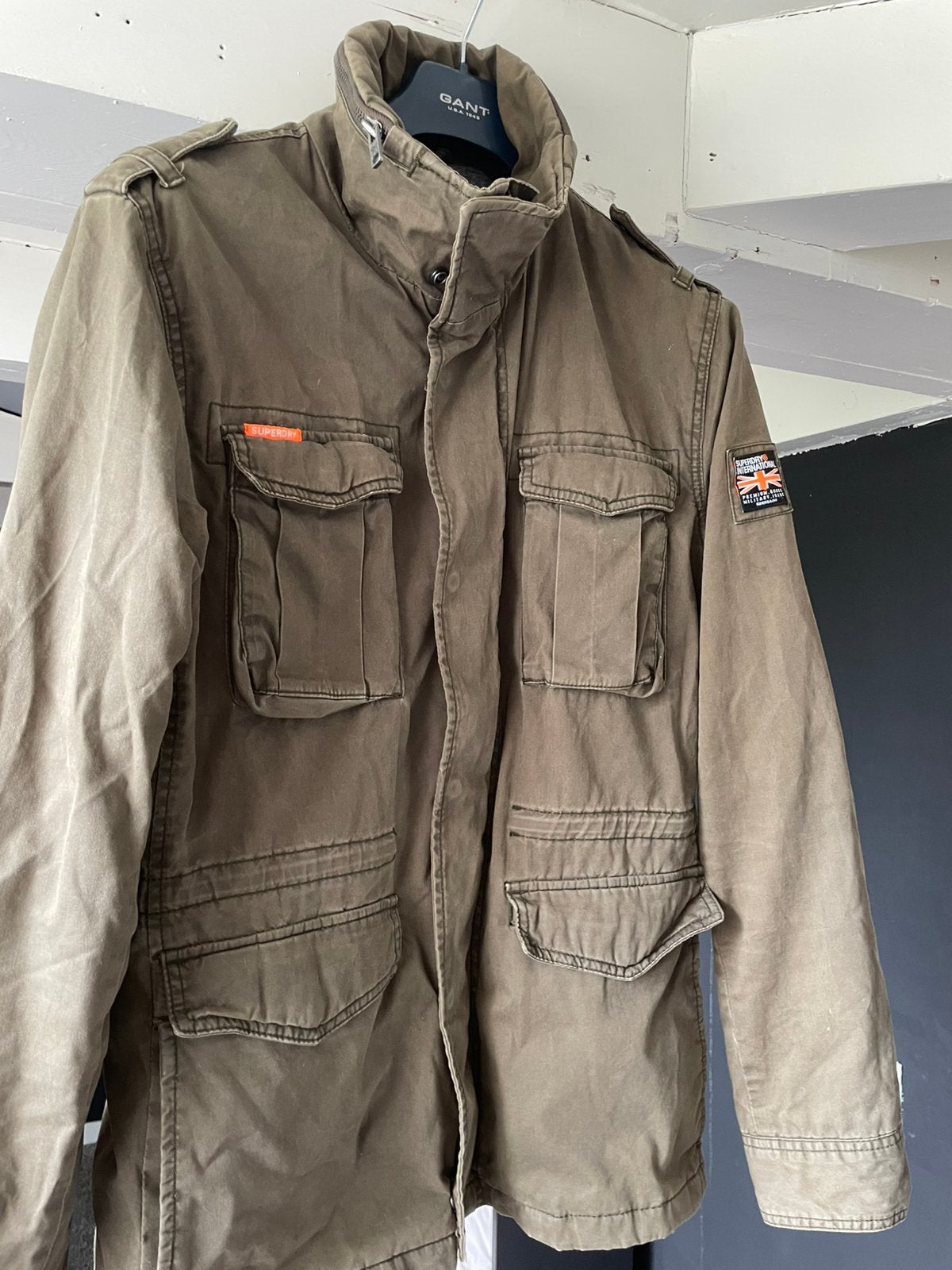 Superdry Legergroene jas maat L, Kleding | Heren, Jassen | Winter, Ophalen, Gedragen, Maat 52/54 (L), Groen