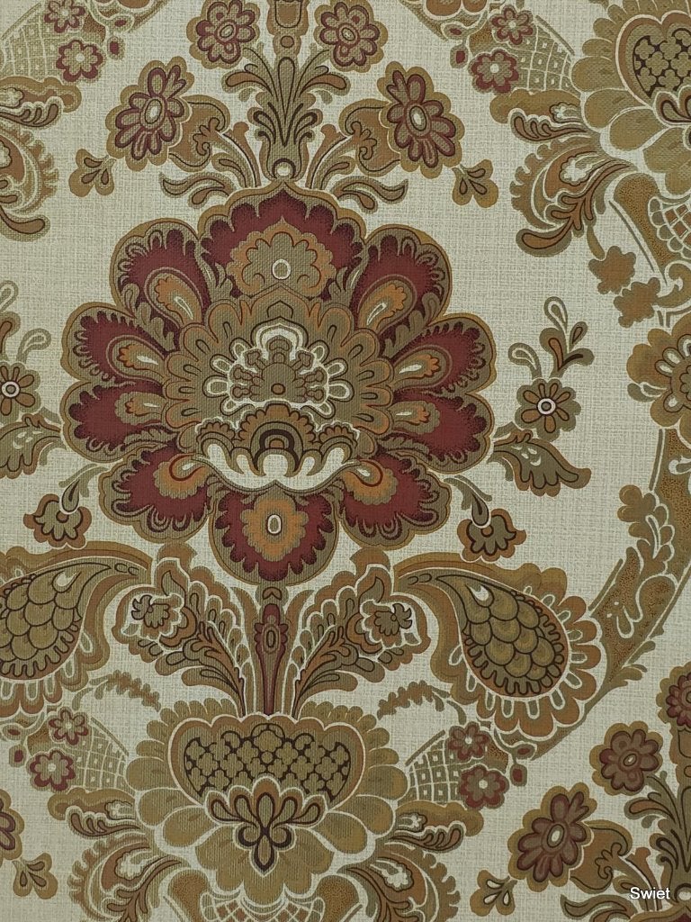 6177 barok behang in donkerrood goud en bruin klassiek swiet, Verzenden, Beige