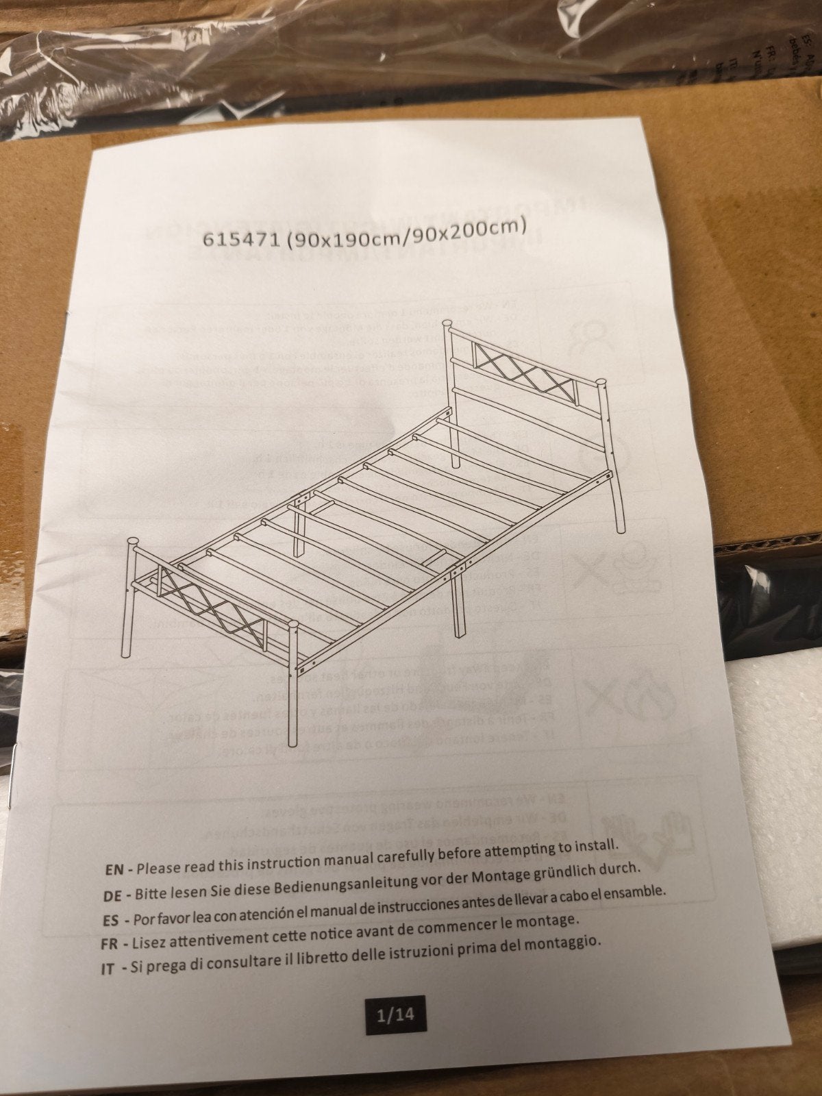Aangeboden Nieuw Eenpersoons Metalen Bed, Ophalen, Eenpersoons, Nieuw, 90 cm