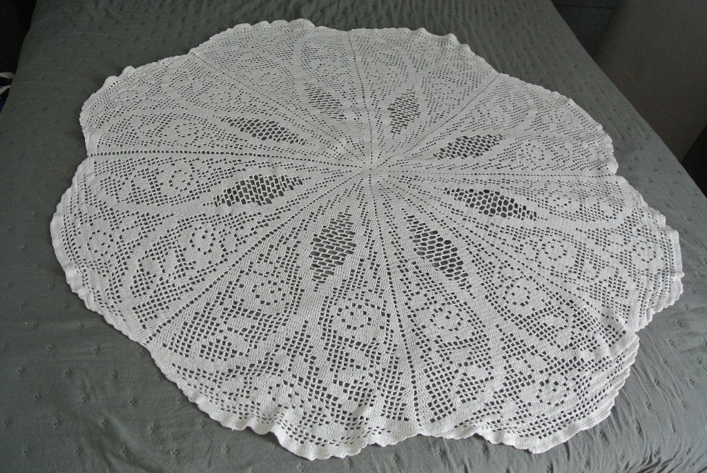 Gehaakt tafelkleed Rond D110 cm, Ophalen of Verzenden, Rond