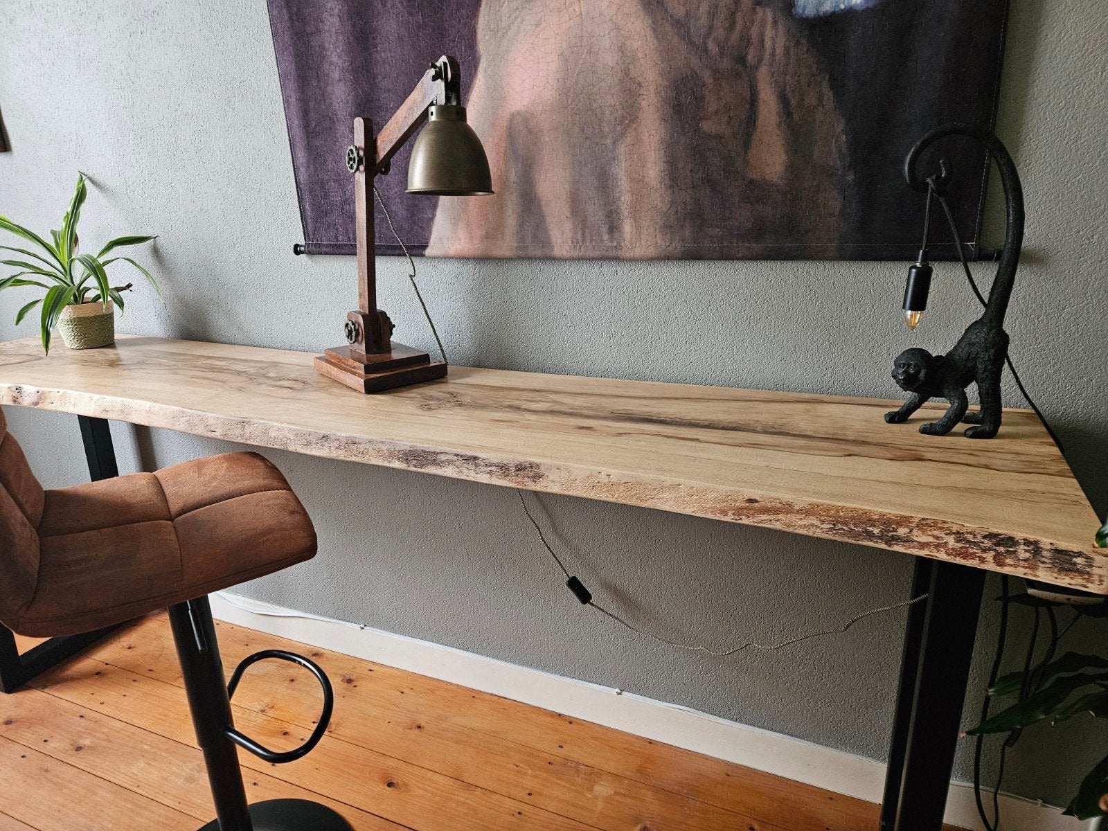 Unieke massief houten bar, sidetable