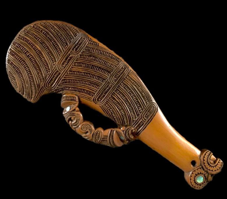 Maori houtsnijwerk Nieuw Zeeland New Zealand Tiki Rotorua NZ, Ophalen of Verzenden