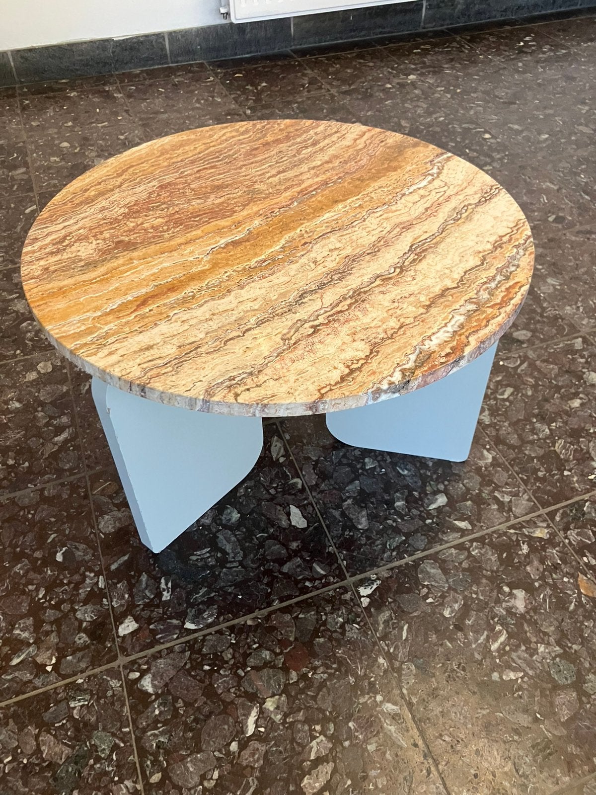 Mooie  retro marmeren salontafel. 60 cm, Ophalen, Huis en Inrichting