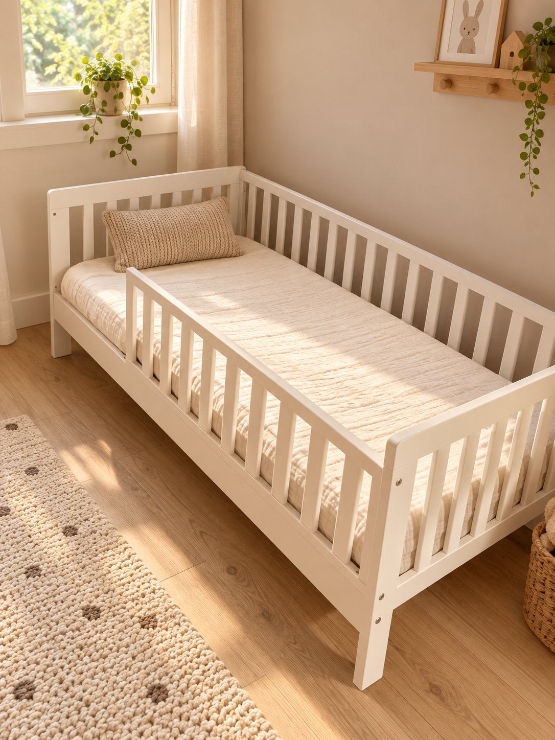Peuterbed wit - Petit Amelie (incl matras en beddengoed), Ophalen, Wit, 190 cm of minder, Zo goed als nieuw