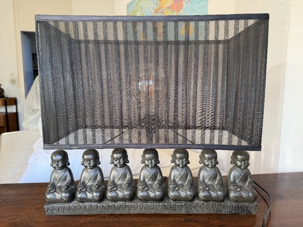 Boeddhistische monnikenlamp (Boeddha lamp), Ophalen, Zo goed als nieuw, Steen/keramiek, Schemerlamp