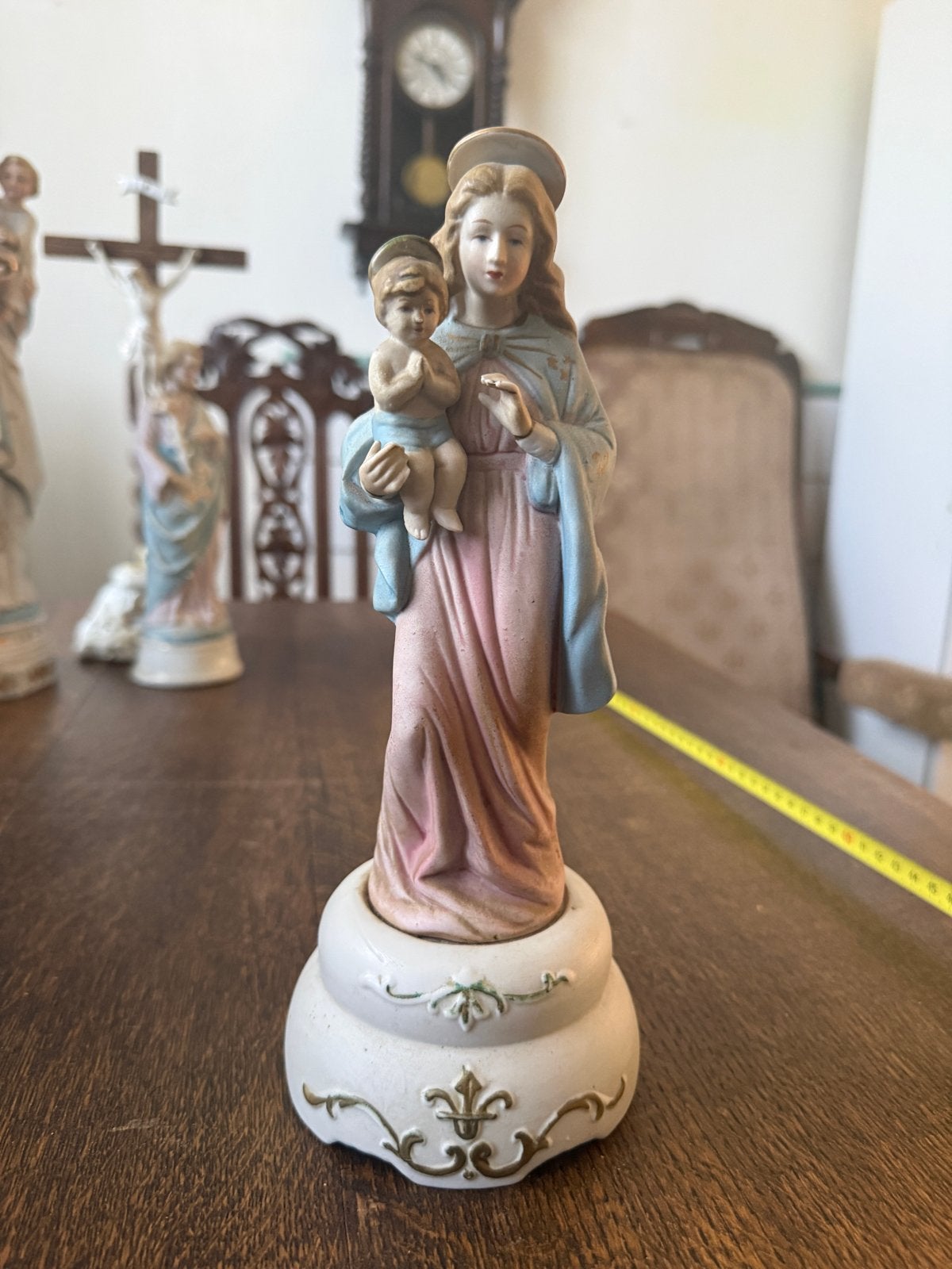 Antieke Religieuze Beeldjes - Maria met Kind en Jozef, Antiek en Kunst, Ophalen