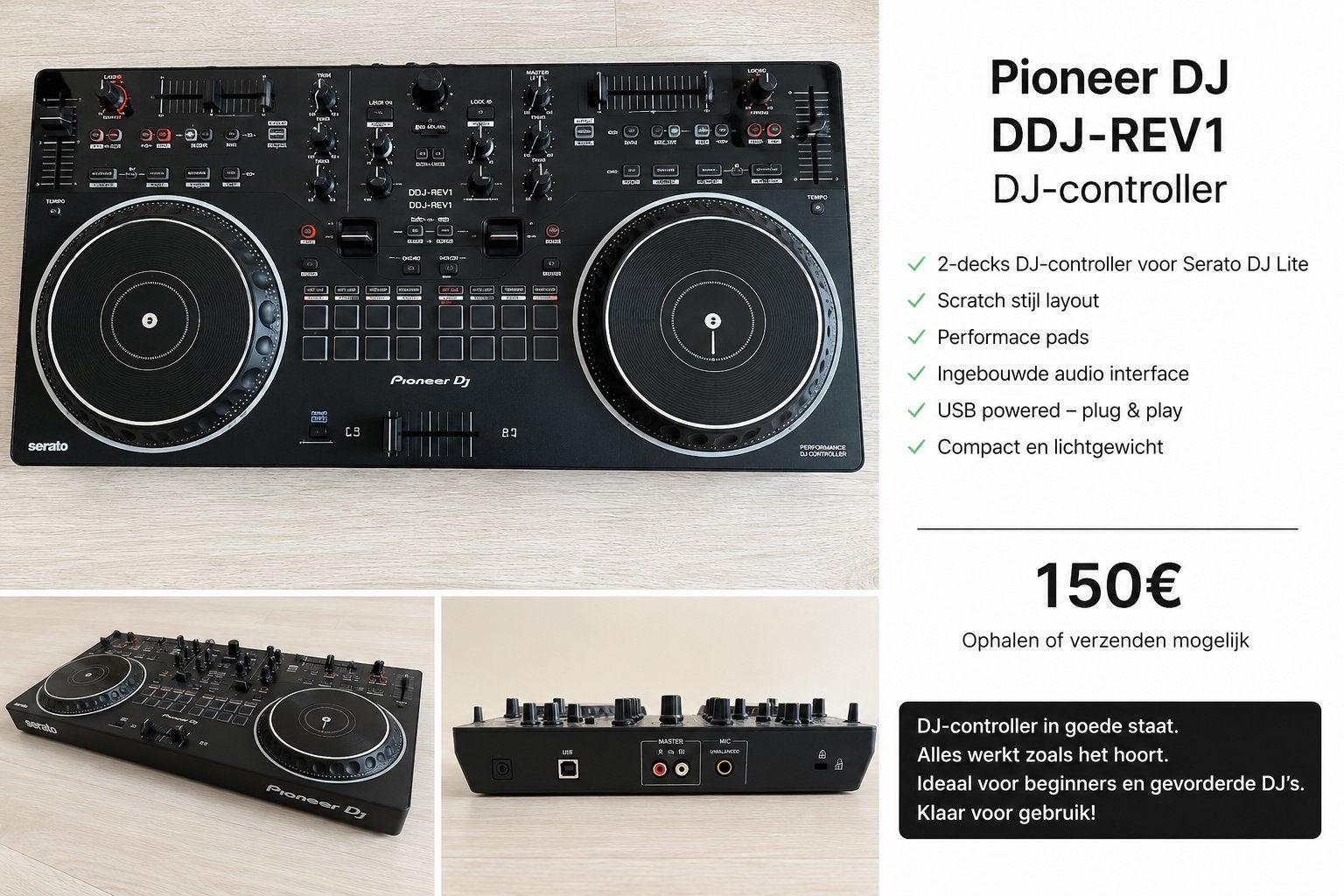 Pioneer DJ DDJ-REV1 DJ-controller, Muziek en Instrumenten, Dj-sets en Draaitafels, Ophalen of Verzenden, Zo goed als nieuw, Dj-set