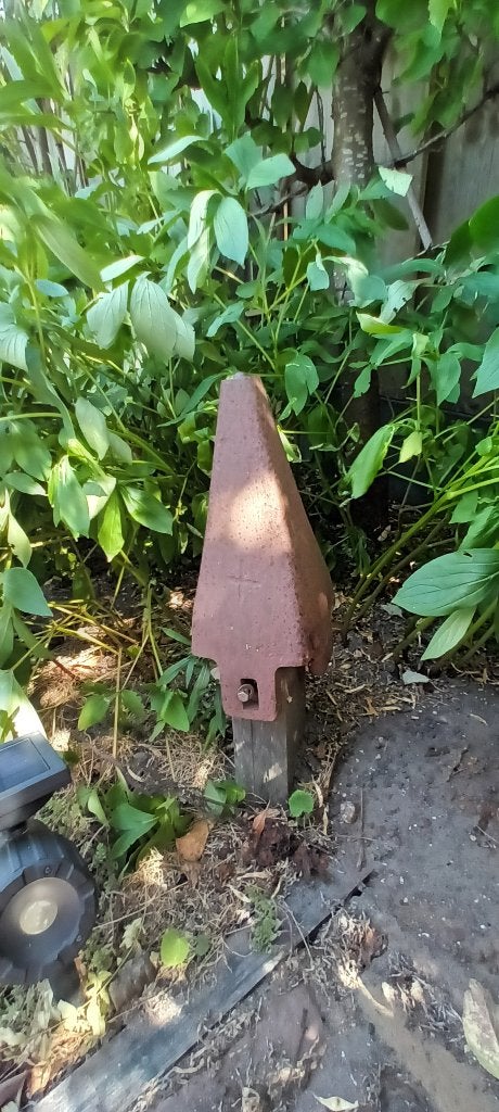Gietijzeren paalkap, Tuin en Terras, Ophalen, Gebruikt, Overige materialen, Sierhekwerk