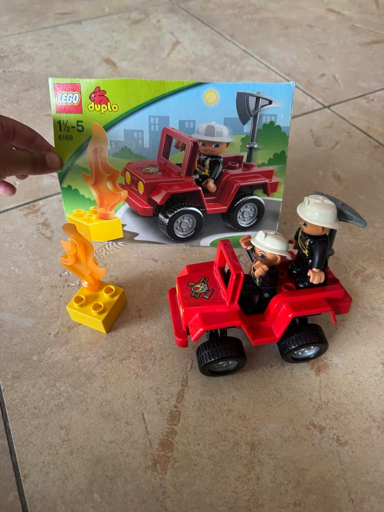Lego Duplo Brandweer Jeep 6169 met 2 brandweermannen, Overige thema's, Ophalen of Verzenden, Zo goed als nieuw, Compleet